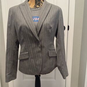 New York & Company Gray Striped Blazer